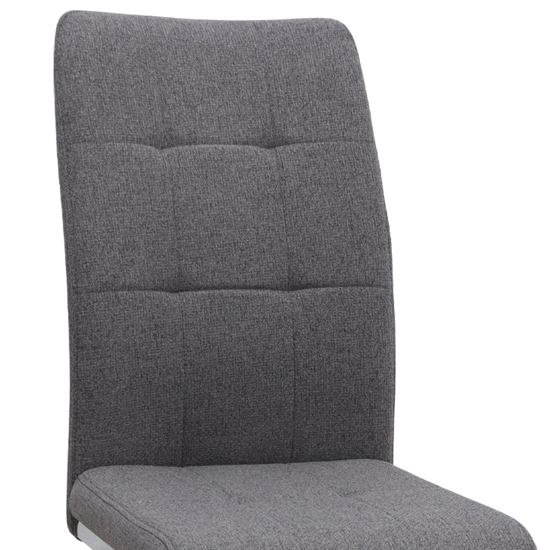 Laura Megapap fabric dining chair  in grey color with chrome metal base 42x58x98cm.