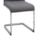 Laura Megapap fabric dining chair  in grey color with chrome metal base 42x58x98cm.