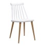 Lavida chair with metallic legs and Pp coating in white color 43x48x77cm.