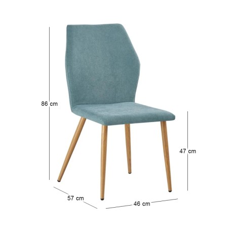 LETO Chair Natural Wood Color Metal/Pale Green Fabric