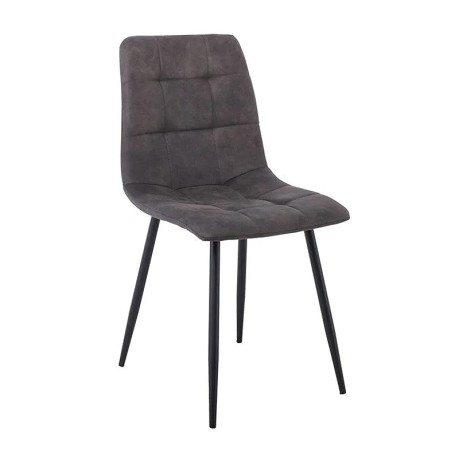 LYDIA Chair Metal Black, Anthracite Suede Fabric