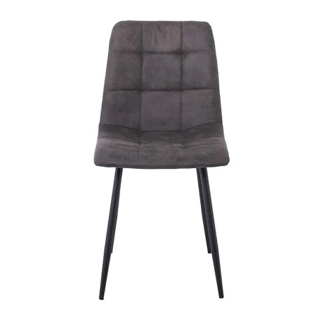 LYDIA Chair Metal Black, Anthracite Suede Fabric