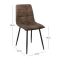 Καρέκλα τραπεζαρίας Lydia ύφασμα suede χρώμα καφέ 44x55x86εκ.