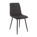 LYDIA Chair Metal Black, Black Suede Fabric