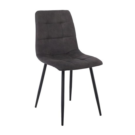 Καρέκλα τραπεζαρίας Lydia ύφασμα suede χρώμα μαύρο 44x55x86εκ.