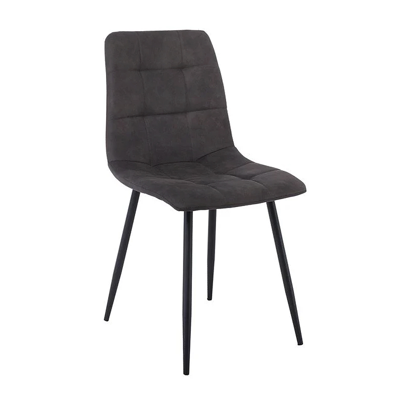 LYDIA Chair Metal Black, Black Suede Fabric