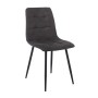 LYDIA Chair Metal Black, Black Suede Fabric