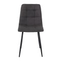 LYDIA Chair Metal Black, Black Suede Fabric