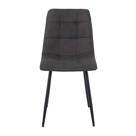 Καρέκλα τραπεζαρίας Lydia ύφασμα suede χρώμα μαύρο 44x55x86εκ.