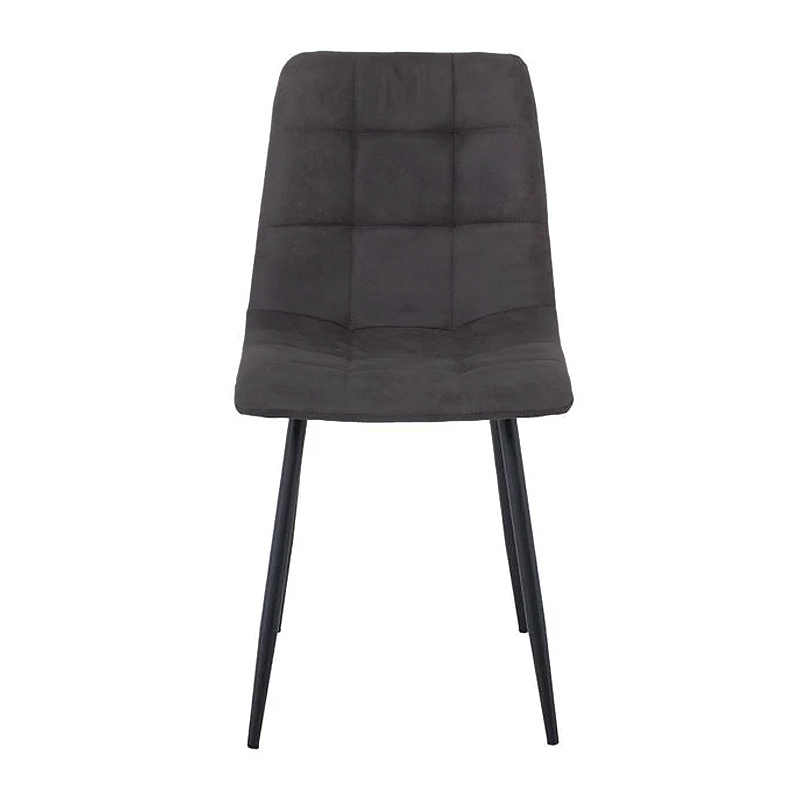 LYDIA Chair Metal Black, Black Suede Fabric
