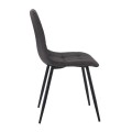 LYDIA Chair Metal Black, Black Suede Fabric