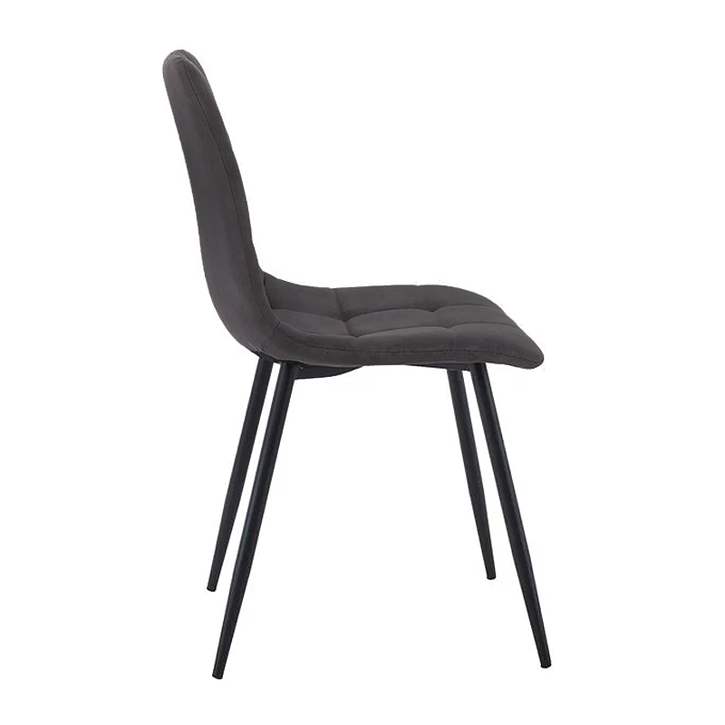 LYDIA Chair Metal Black, Black Suede Fabric