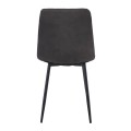 LYDIA Chair Metal Black, Black Suede Fabric