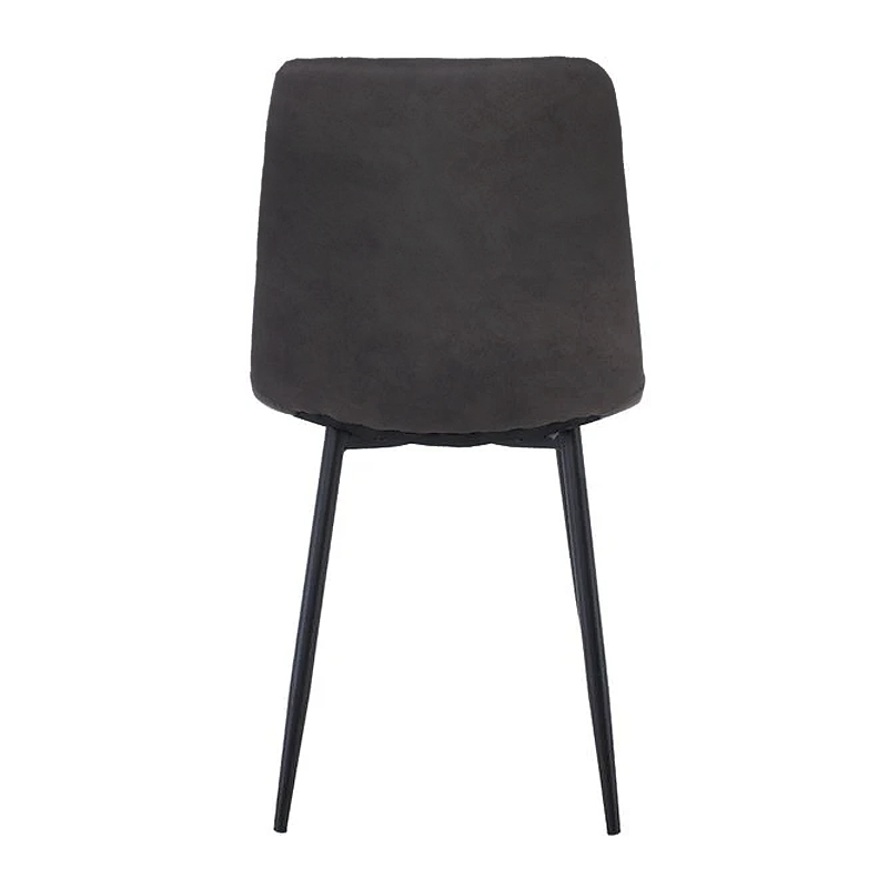 LYDIA Chair Metal Black, Black Suede Fabric