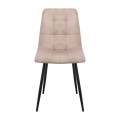 LYDIA Chair Metal Black, Beige Suede Fabric