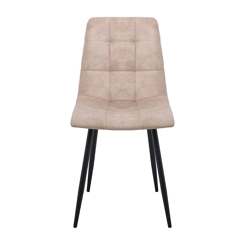 LYDIA Chair Metal Black, Beige Suede Fabric