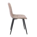 LYDIA Chair Metal Black, Beige Suede Fabric