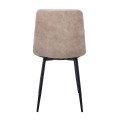 LYDIA Chair Metal Black, Beige Suede Fabric