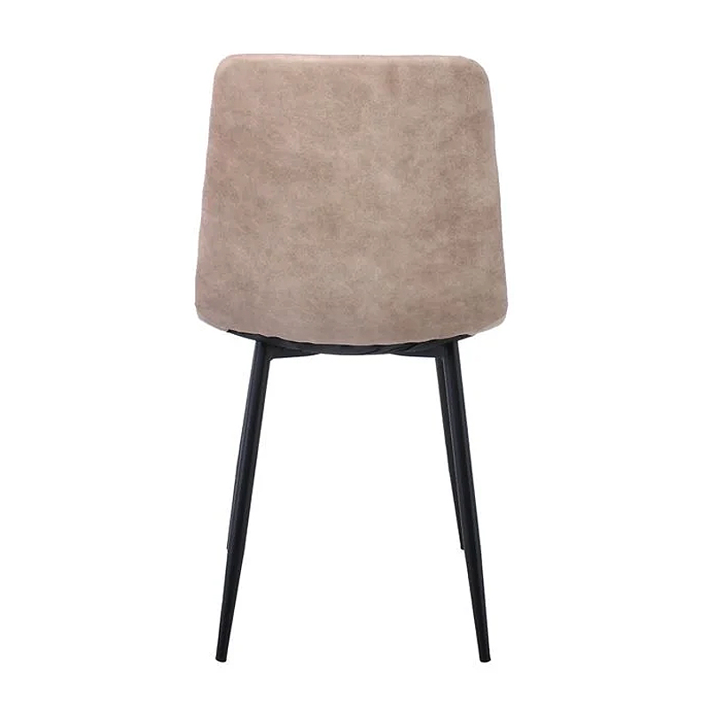 LYDIA Chair Metal Black, Beige Suede Fabric