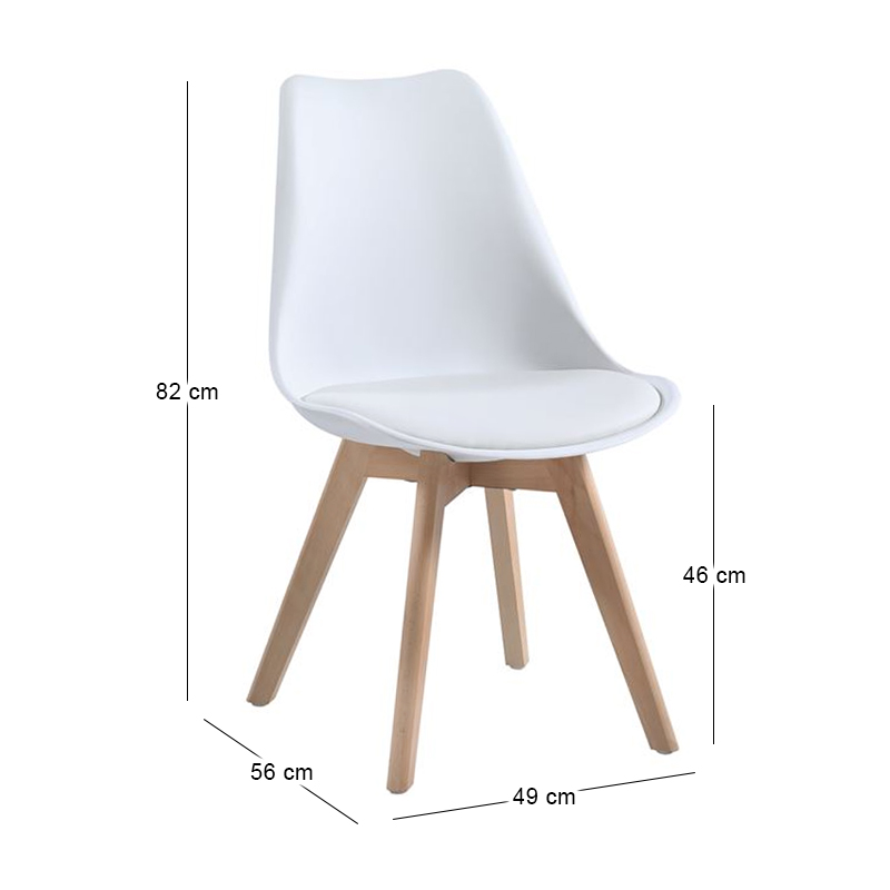 MARTIN Chair PP White (Metal cross) / assembled cushion