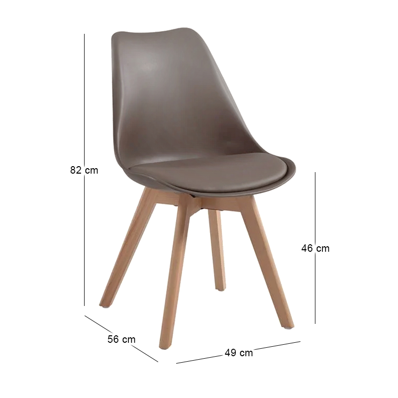MARTIN Chair PP Sand Beige (Metal cross) / assembled cushion