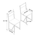 Maysa Megapap melamine - metal dining chair in black - pine oak color 40.2x42.5x84.7cm.
