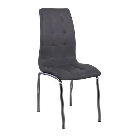 MELVA Chair Chrome, PU Grey
