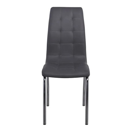 MELVA Chair Chrome, PU Grey