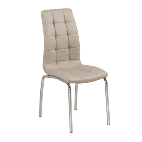 MELVA Chair Chrome, PU Cappuccino