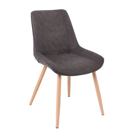MORGAN Chair Natural Metal Paint/Suede Anthracite Fabric