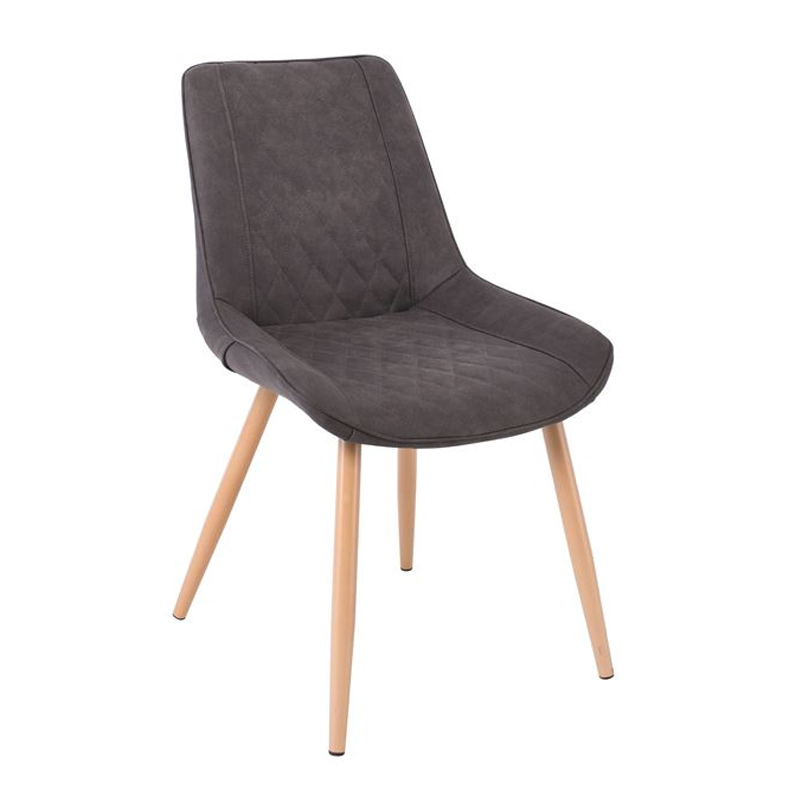 MORGAN Chair Natural Metal Paint/Suede Anthracite Fabric