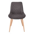 MORGAN Chair Natural Metal Paint/Suede Anthracite Fabric