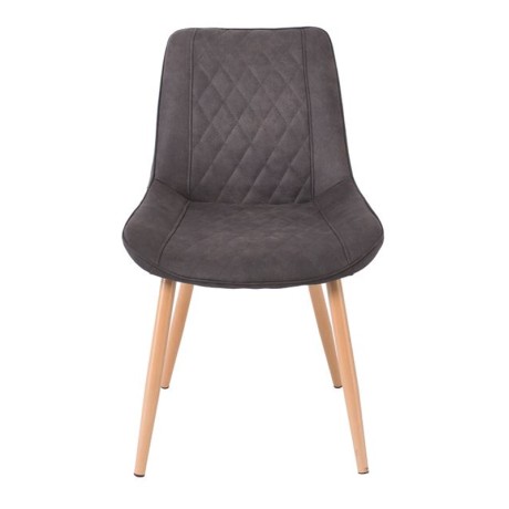 MORGAN Chair Natural Metal Paint/Suede Anthracite Fabric
