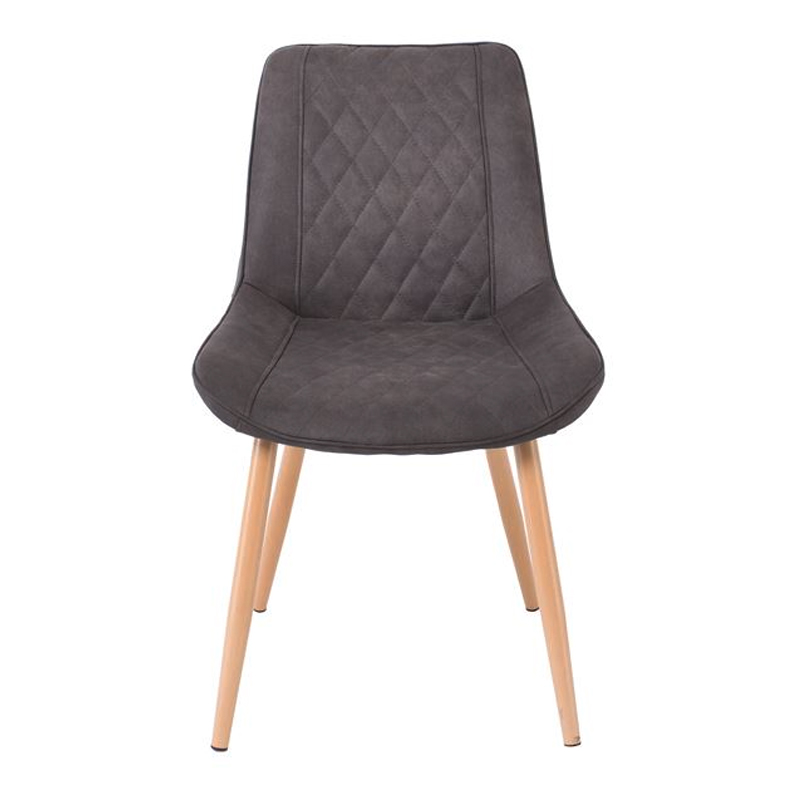 MORGAN Chair Natural Metal Paint/Suede Anthracite Fabric