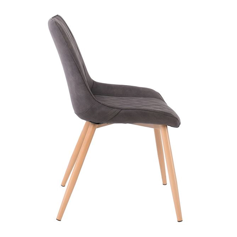 MORGAN Chair Natural Metal Paint/Suede Anthracite Fabric