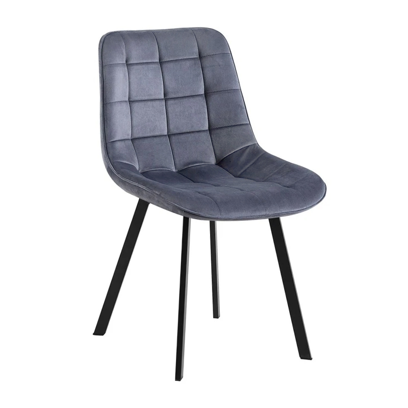 MYRIAM Chair K/D Metal Black/Fabric Velure Dark Grey