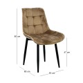 MYRIAM-R Chair Metal Black/Fabric Velure Cappuccino