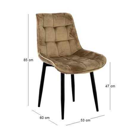 MYRIAM-R Chair Metal Black/Fabric Velure Cappuccino