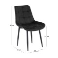 MYRIAM-R Chair Metal Black/Fabric Velure Black