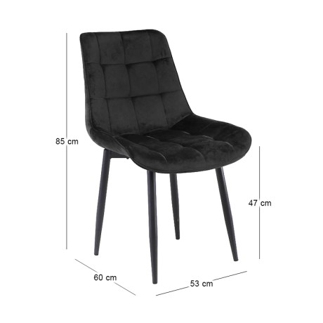 MYRIAM-R Chair Metal Black/Fabric Velure Black