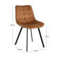 MYRIAM Chair Metal Black/Fabric Velure Camel