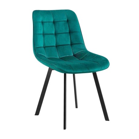 Καρέκλα τραπεζαρίας Myriam ύφασμα velure χρώμα forest green 50x56x83εκ.