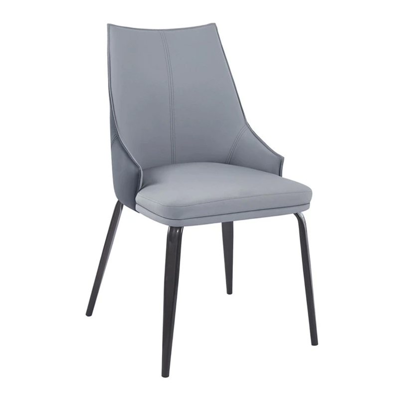 NORA Chair Metal Black Paint, Pu Light/Dark Grey