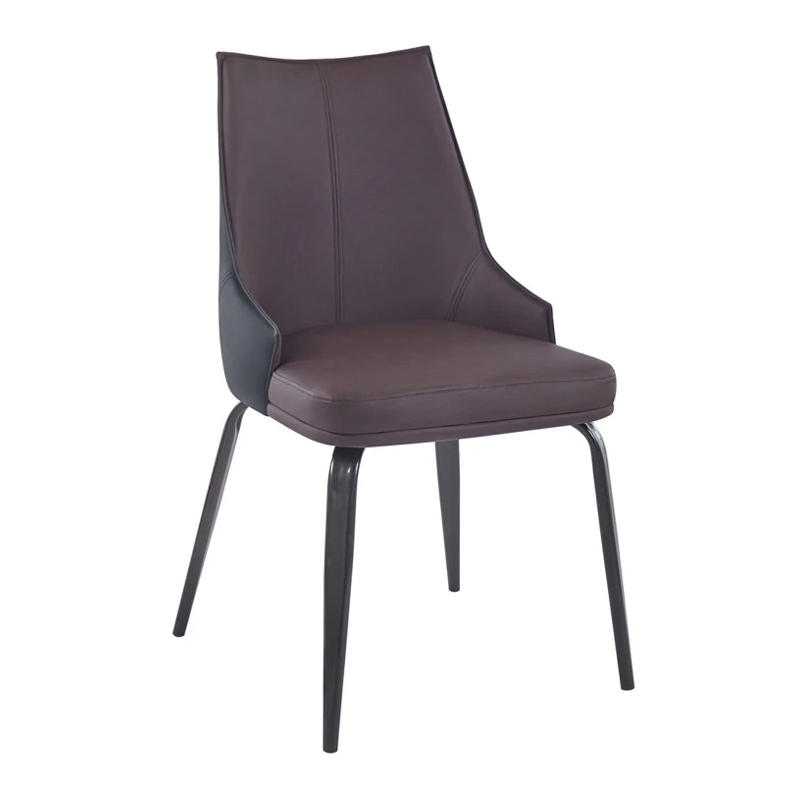 NORA Chair Metal Black Paint, Pu Dark Brown/Black