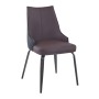 NORA Chair Metal Black Paint, Pu Dark Brown/Black