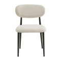 POINT Chair Black Metal, Teddy White Fabric