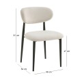 POINT Chair Black Metal, Teddy White Fabric