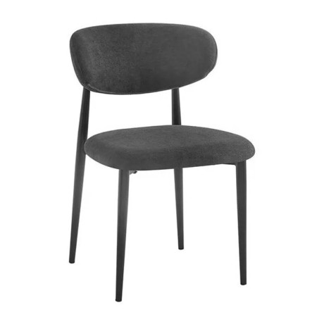 POINT Chair Black Metal, Teddy Black Fabric