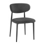 POINT Chair Black Metal, Teddy Black Fabric