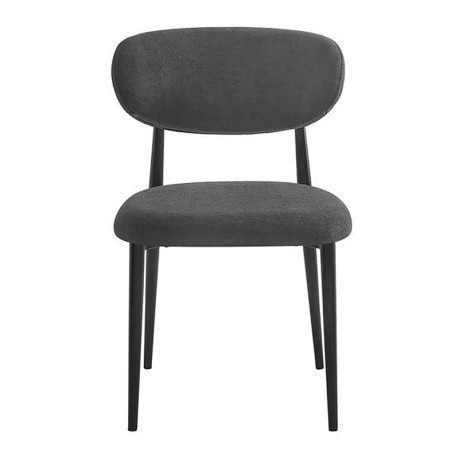 POINT Chair Black Metal, Teddy Black Fabric